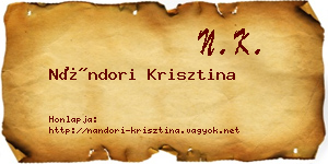 Nándori Krisztina névjegykártya