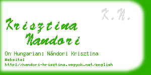 krisztina nandori business card